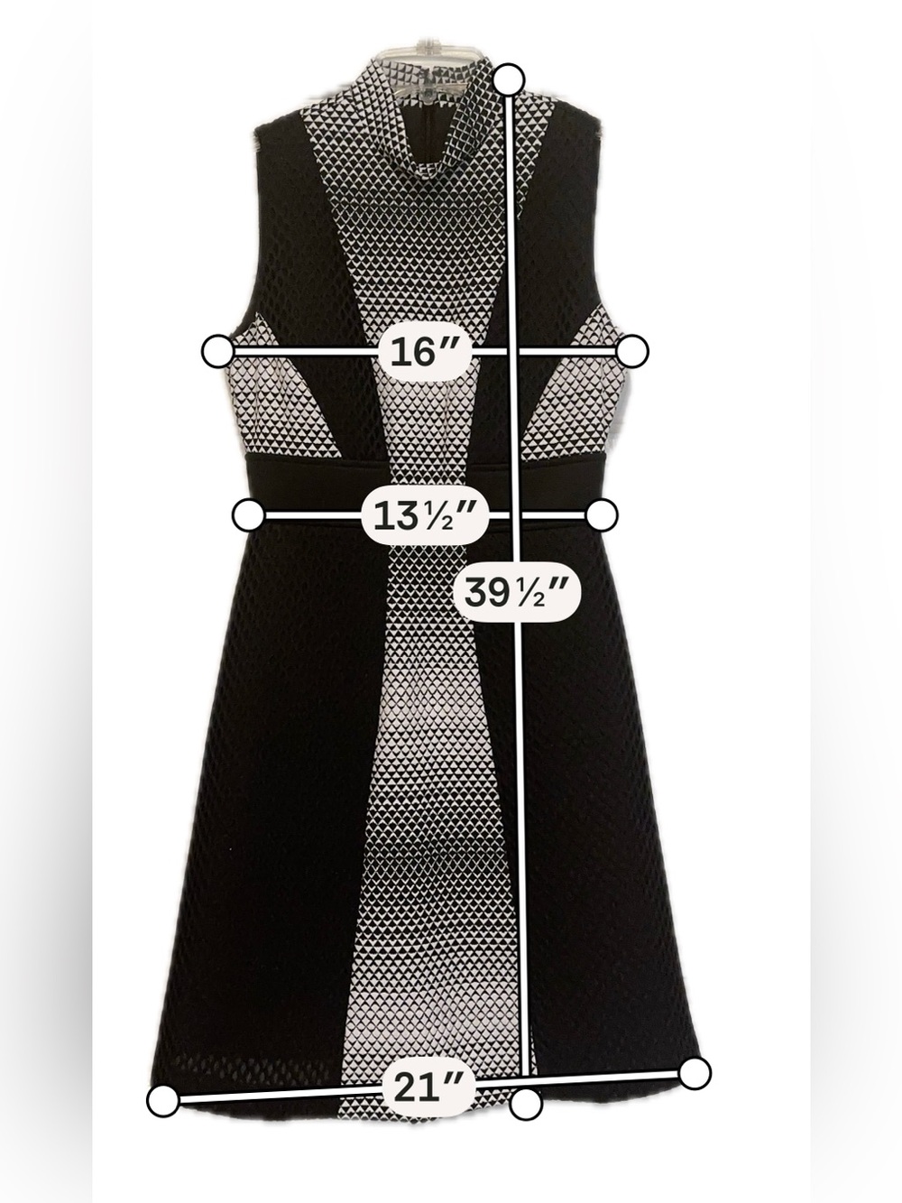 Antonio Melani Geometric Fit & Flare Dress – Size 4 Monochrome Quiet Luxury - Picture 11 of 11